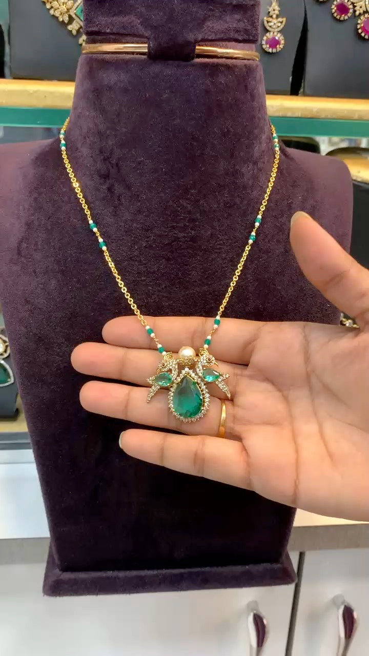 Emerald Teardrop Pendant Necklace