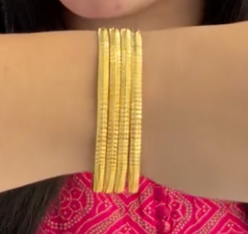 Classic Textured Gold-Tone Bangles for Dailyware