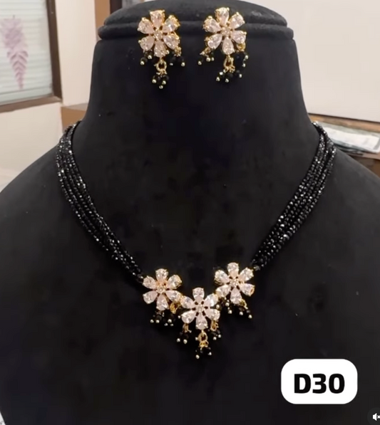 Floral CZ Mangalsutra Set