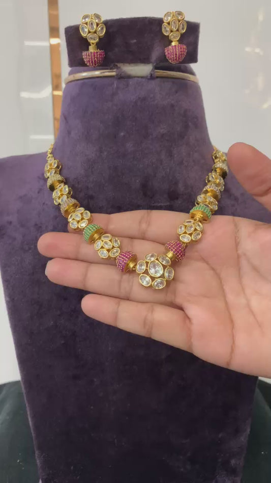 Kundan Sphere Necklace Set