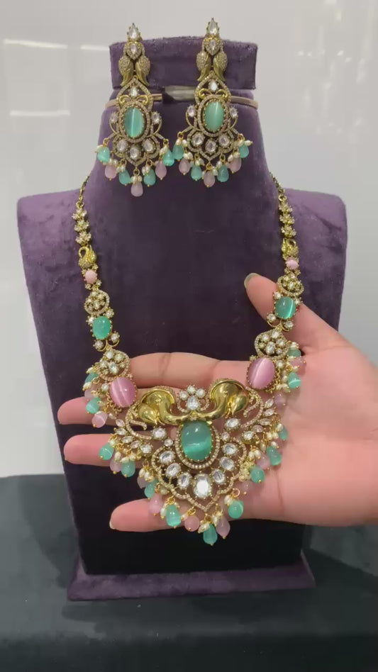 Pastel Kundan Necklace Set