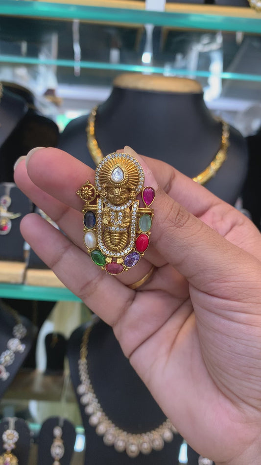 Navaratna Lord Balaji Pendant