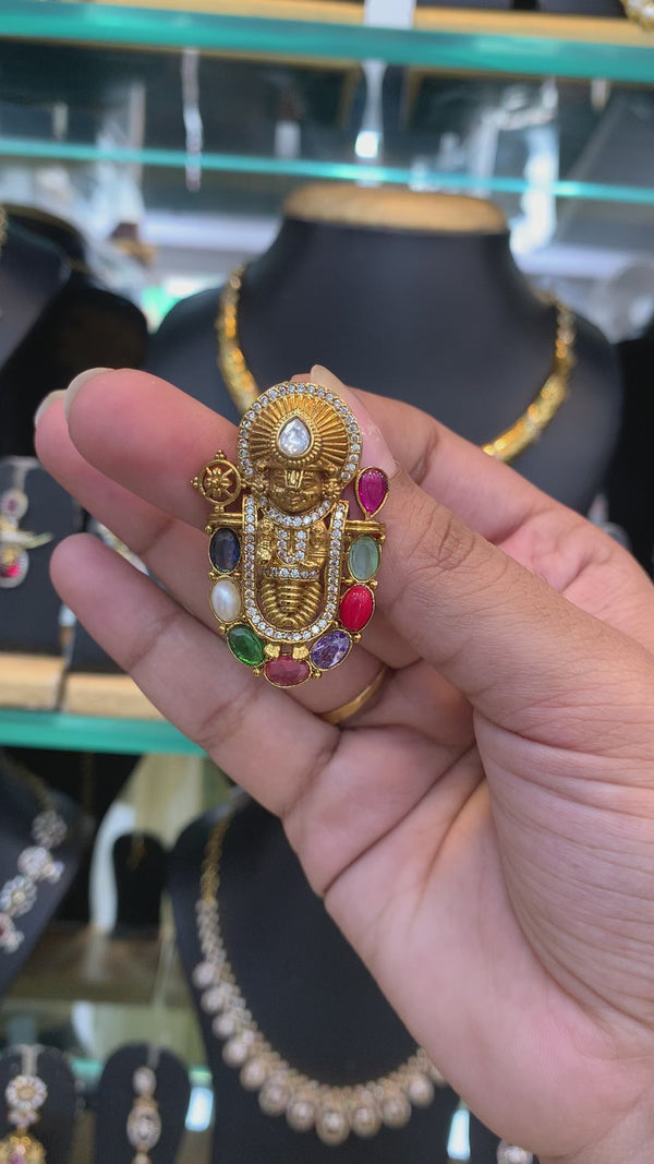 Navaratna Lord Balaji Pendant